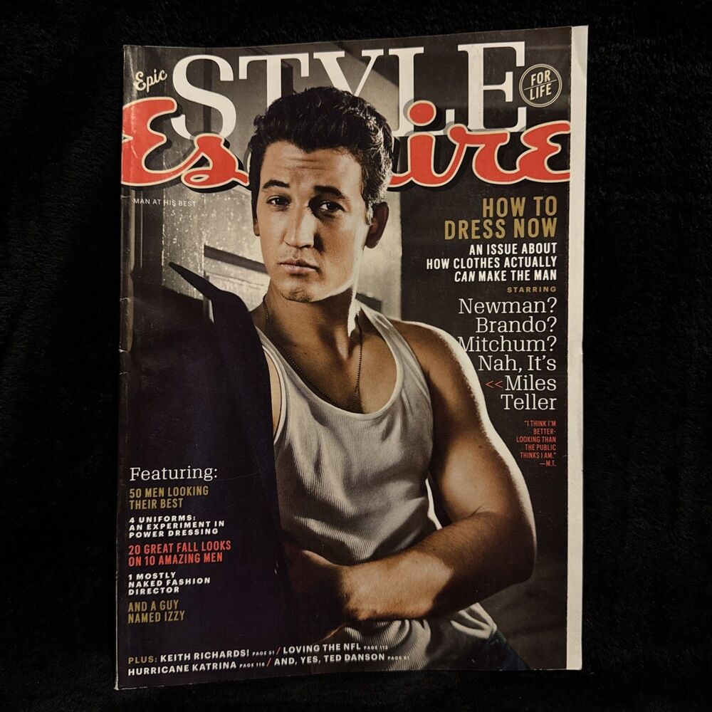 ESQUIRE Magazine Miles Teller Epic Style For Life Keith Richards September 2015